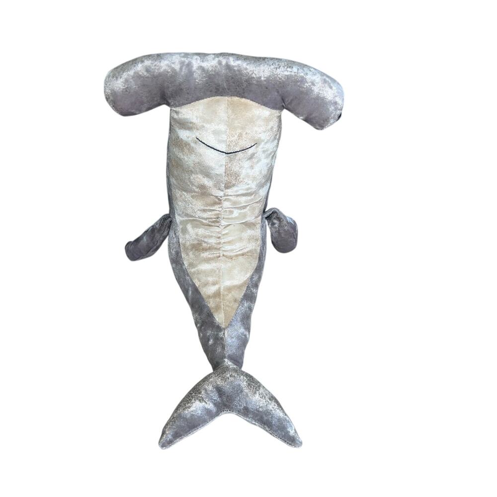 Jellycat London Retired Valentino Hammerhead Shark Plush 15” Soft Velvet Grey - Picture 2 of 6